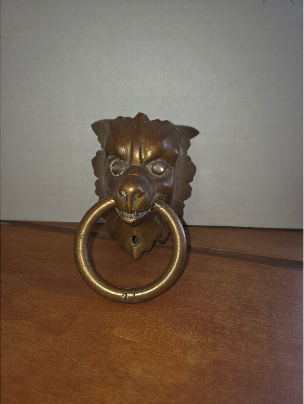 Solid brass Lions head door knocker vintage